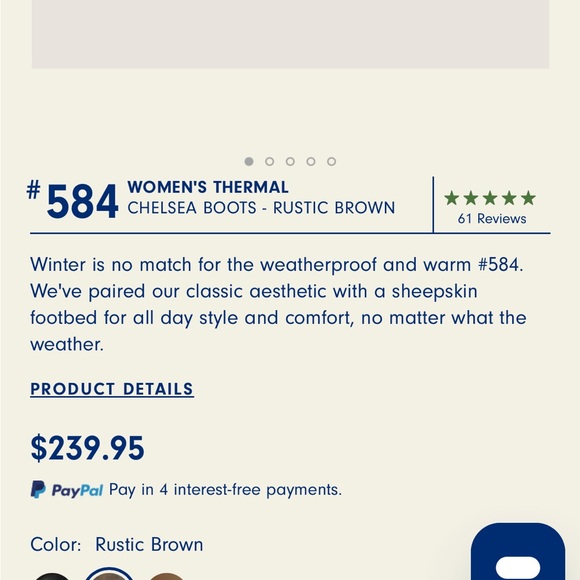 Blundstone thermal, waterproof, rustic brown Chelsea boot - Picture 9 of 10